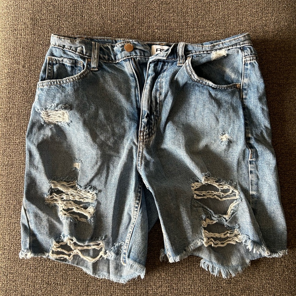 RSQ Blue Distressed Denim Shorts